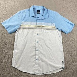 Prana Button Up Shirt Men's Large Striped Outdoors Gorpcore Hiking